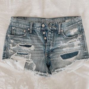 American Eagle High-Rise Festival Denim Shorts